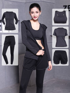 ชุดโยคะสำหรับผู้หญิง ชุดออกกำลังกาย 5 ชิ้น แห้งเร็ว ชุดฟิตเนส ชุดวิ่ง ชุดโยคะสุดเก๋ สไตล์ฤดูใบไม้ร่วง 2024 ชุดลำลอง