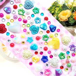 Acrylic Crystal Stickers 3D Mobile Phone Decorations Kindergarten Reward Childrens Educational Toys Gemstone Shaped Patches