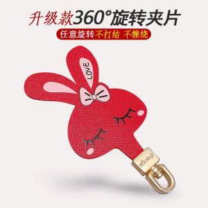 Creative Mobile Phone Holder Rabbit Pad Fixed Card Strip Oxford Cloth Rotatable Hook New Year Red Back Hanging Rope Connector Chain Accessory