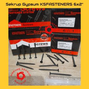 (100 pcs) Sekrup Gypsum Hitam 6x2" KSFASTENERS / Skrup Gipsum 5 cm