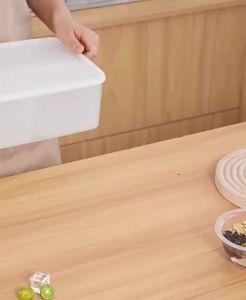 4in1 Grid Divider Sub-packed Lid Container Refrigerator Frozen Meat Removable Kitchen Storage Box TH