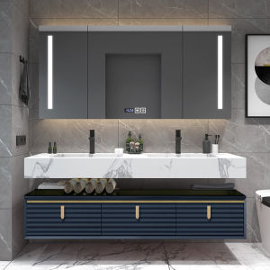 Smart and Minimalist Bathroom Cabinet Integrated Sink