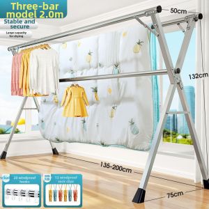 New Folding Windproof Heavy Duty Clothes Drying Rack