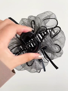 Jedai Pita Organza Jumbo Aesthetic Blink Jepitan Rambut Elegan Aksen Love Pretty Korean Hair Claw