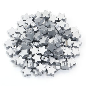 50Pcs 15mm Natural Wooden Beads Five-Pointed Star Shape Loose Spacer Beads for Jewelry Making Diy Bracelet Necklace Accessories