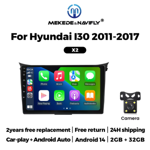 MEKEDE&NAVIFLY Android 14 For Hyundai Grand I30 2011-2017 Car Stereo 2 Din Autoradio CarPlay Host Unit 9 Android Touch Screen