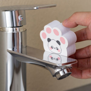 Magic Cat Claw Glass Mirror Surface Cleaner Sponge Household Bathroom Mirror Sponge Scrubber Dirt Removal Face Cleaning Tool