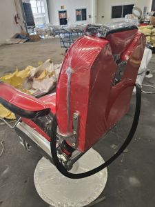 BS เก้าอี้ตัดผมชาย เก้าอี้บาร์เบอร์ แนววินเทจปรับสูงต่ำได้เลือกสีได้ลงงานมาเอง