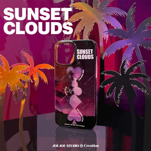 Original JOEJOE Double Layer iPhone Case for Apple 13 And iPhone 14 pro Max Couples Sunset Colorful Creative Luxury Style