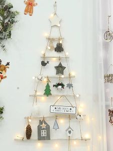 NUVOX  7 Tiers Wooden Hanging Christmas Decorations Christmas Wall Decor for home DIY Christmas Tree Wooden Wall Hanging Decor Christmas Xmas Tree Window Door Outdoor Indoor