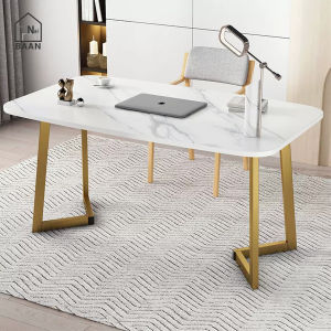 โต๊ะกินข้าว ลายหินอ่อน ขาว/ดำ ยาว 120 ซม. สไตล์นอร์ดิก สำหรับห้องรับทานอาหาร Dining Table