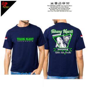 Kaos Tukang Ngarit Gambar Sapi Kambing Lengan Pendek