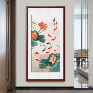 New Chinese Style Entrance Hall Decorative Painting Hanging Artwork Corridor Horizontal Version Gourd Solid Wood Wall Picture