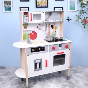 EASY WEARHOUSE Children Large Wooden Kitchen Simulation Playset Cooking Pretend Play Toys