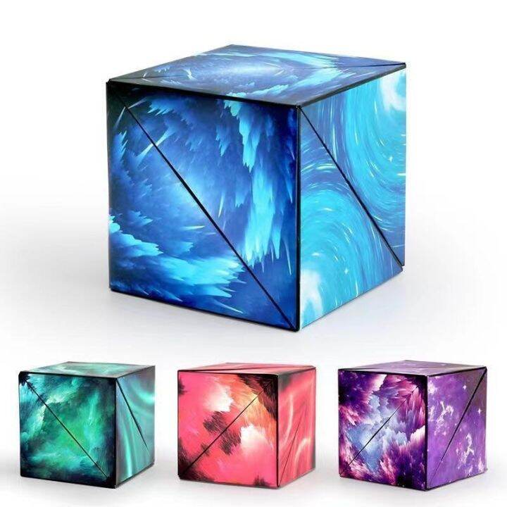 3D Magic Cube Magnet Fidget Toy Kids Puzzle Cube Toys Fidget Toys Flip ...