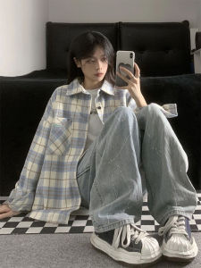 Homecore | French Checkered Lightweight Loose Long-sleeve Womens Shirt