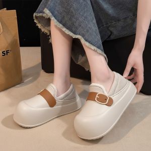 Dép Cotton Đế Dày Lót Lông Cừu Cho Nữ Hodo 2025 Dép Đi Trong Nhà Mùa Thu Đông Có Gót Dép Cotton Thoải Mái Cho Phụ Nữ