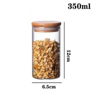 Toples kaca kedap udara tutup kayu toples bumbu dapur makanan snack