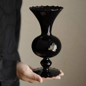 Momo Home Xiaohongshu Middle Ancient Black Nitrate Flower Vase Black Vase Living Room Study Tea Room