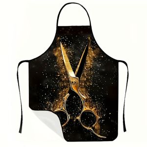 Scissors Print Work Apron Durable & Practical Universal Apron for Hair Salon Gardening & Kitchen