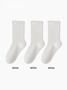 Ribbed Edging Cotton Breathable Over-the-Calf Socks