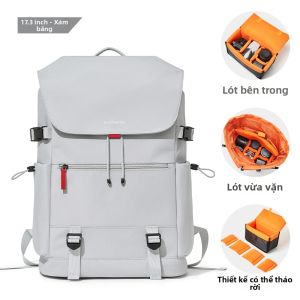 BOSTANTEN | Ba Lô Đựng Nhiều Màu Xám Băng Giá