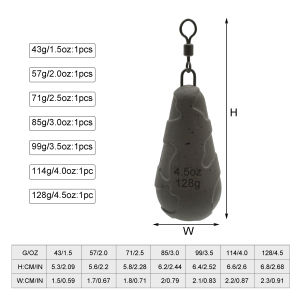 Bộ Chìm Câu Cá Chép FTK 7 Cái/bộ 43g-128g Hình Giọt Nước Thân Thiện Với Môi Trường Kèm Xoay Bằng Thép Không Gỉ Dụng Cụ Câu Cá