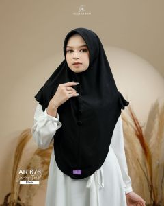 ARRAFI Hijab Instan Jersey AR 676 Premium Polos Pet Antem Rempel Kekinian