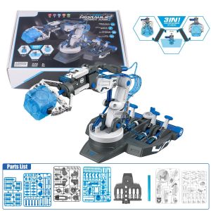 Thủy lực cánh tay Robot Kit STEM xây dựng dự án đồ chơi bộ dụng cụ khoa học 3 trong 1 trẻ em thủy lực cánh tay cơ khí đồ chơi thí nghiệm khoa học cho trẻ em trên 8 năm