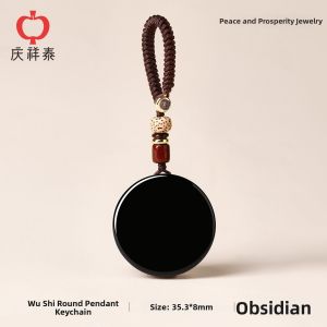 QINGXIANGTAI | Natural Obsidian Pendant Hydration Symbolic