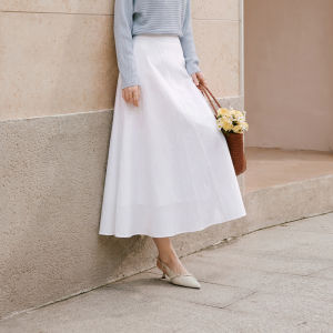 XIANGYING | Elegant Workwear Beige A-Line Skirt