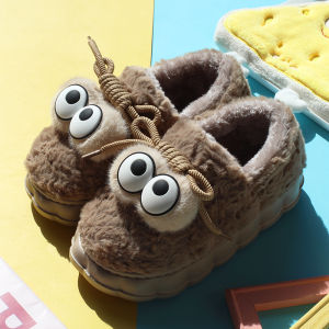 Dép Cotton Đế Dày Mùa Đông Cho Bố Mẹ Và Con Cái Dép Cotton Đế Cao Gót Dép Cotton Chống Trượt Dép Cotton Hoạt Hình