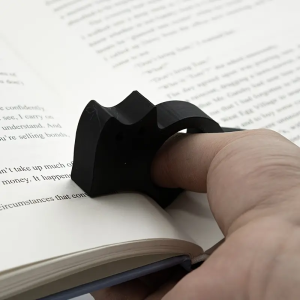 Ergonomic Black Plastic Thumb Bookmark - Comfort Grip One-Handed Use Page Marker for Book Lovers Stylish & Functional