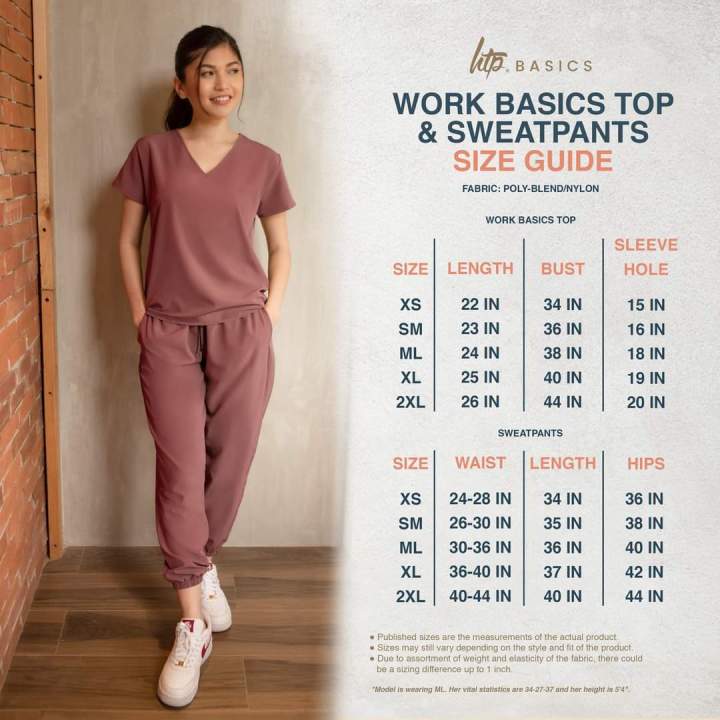HTP BASICS WORK BASICS TOP AND SWEATPANTS | SCRUBSUIT | Lazada PH