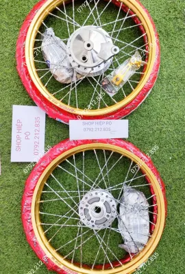 BÁNH CĂM WAVE DREAM FUTURE ĐÙM MA CROM CĂM XOẮN NIỀNG BANZAI DALE MÀU VÀNG (CÓ NHIỀU MÀU) KÈM MÁ ĐÙM SAU VÀ PAD THẮNG KIỂU ĐÃ RÚT CĂM SẴN GẮN VỪA NHƯ ZIN KHÔNG CHẾ