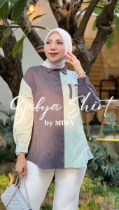 Gabya Shirt By Mdly Baju Kemeja Lengan Panjang Wanita Polos