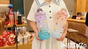 Dapurcantik Botol Motivasi 2 Liter Botol Minum Motivasi Diet Botol Diet Gradasi Rainbow
