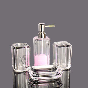 Acrylic square bathroom set 4 in 1 kit