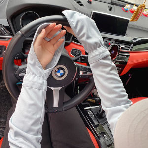 Homenhome Ice Silk Sleeve Sunscreen Cuff Gloves Anti-UV Ice Sleeve Arm Hand Sun Protect Sleeve Summer Loose Cool Driving Cycling Women Men