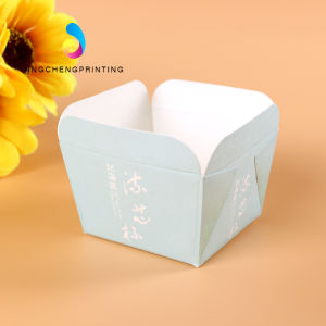 2 3 PCs Hokkaido Chiffon Square Paper Cup Flow Core Baking Cake PET Plastic Transparent Packaging Box 50 Sets