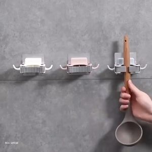 Móc Treo Đồ Đa Năng Móc Dán Tường Kẹp Chổi Chịu Lực Siêu Chắc Chắn Móc Kẹp Đồ Có Kèm Móc Treo 2 Bên