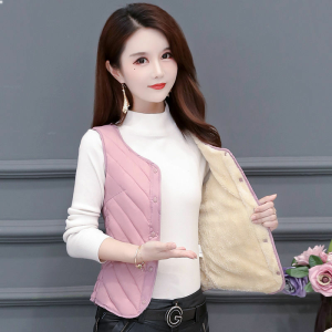 New Autumn Winter down Cotton Vest Women Lightweight Warmth Short V-neck Quilted Slim Fit Inner Quality Durable Ladies Jacket
