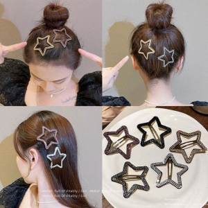 🔥Fresh Bangs Clip Girl Rhinestone Star Hair Clip Temperament Sweet Cool BB Clip High-end Headdress LovelylifeFu👍