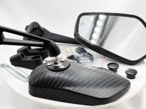Motorcycle Street King Side Mirror V1/V2 View Mirror 1 Pair Adjustable Rearview Blue Lens Universal