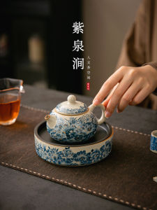 Đại Trà Tay Cầm Trà Sứ Xishi Chống Bỏng Tay Cầm Trà Cỡ Lớn Phong Cách Trung Hoa Cổ Điển Thủ Công Bằng Gốm Sứ