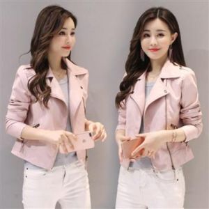 Spring Autumn Women's PU Leather Jacket: Comfortable & Stylish 4XL Short Zipper