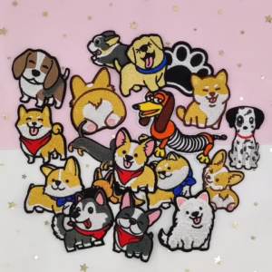 Cartoon Dog Iron On Patches Bundle Mixed Puppy Embroidery Heat Transfer Applique Set Washable Stickers for Jeans Backpack