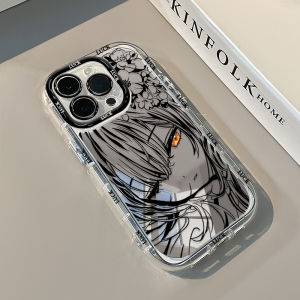 Niruo Apple iPhone Cream Mirror Shell Case Cartoon Anime Dragon Girl Full Cover Protection Shell Cute Girl Heart Silicone Case