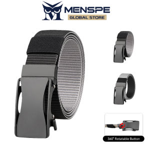 MENSPE Men Belt Outdoor Nylon Belt Adjustable Belt Rotating Buckle Nylon Waistband Double-Sided Two-Color Belt Youth Sports Canvas Pant Belt Simple Nice Waistband