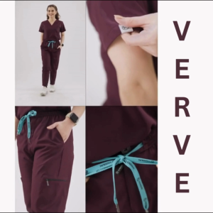 Scrub Suit 2nd Gen KSS2G-20 VERVE V-Neck Welt Pocket Top 5-pocket Pants